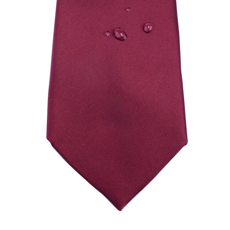 GUSLESON Solid Burgundy Tie Satin Maroon Necktie Wedding Wine Ties for Men Waterproof material (0766-01) - Image 3
